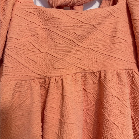 Brand New Free People Orange Textured Mini Dress - Size Medium - Picture 8 of 12
